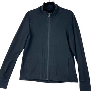 Pact Black Jacket Sz L Organic Cotton Full Zip